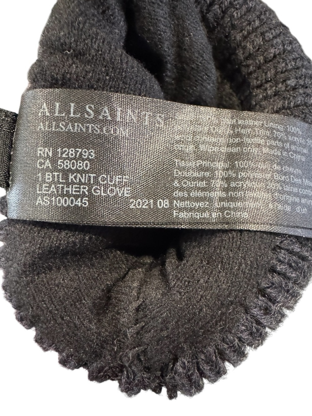 All Saints Zoya Knit Cuff Gloves - Picture 8 of 8